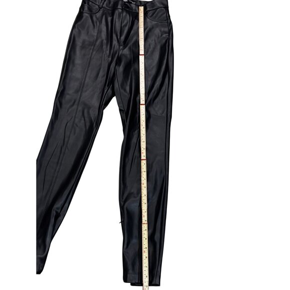 Zara Black Faux Leather Slim Fit Pants With Ankle Zipper Detail - EU 36 / US 26 - Picture 5 of 8